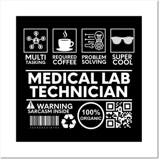 Medical Lab Technician black Posters and Art